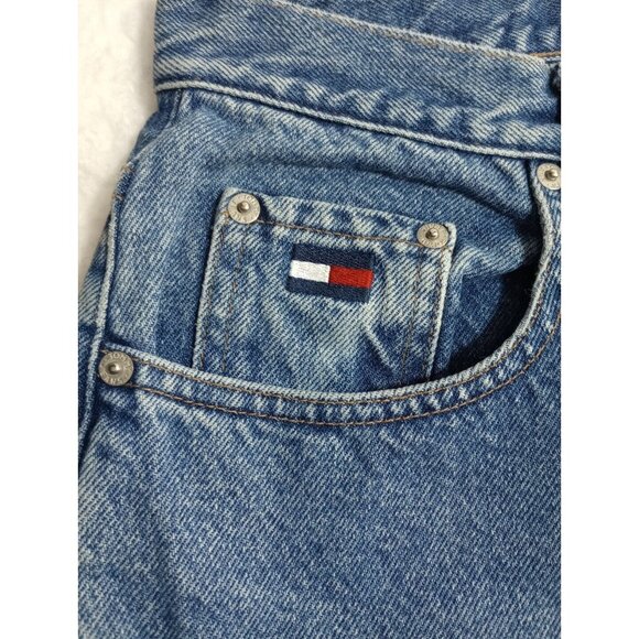 VTG Tommy Hilfiger Denim Mom Jeans Relaxed Fit High Rise Women's 6 Big Flag Logo - Picture 6 of 11